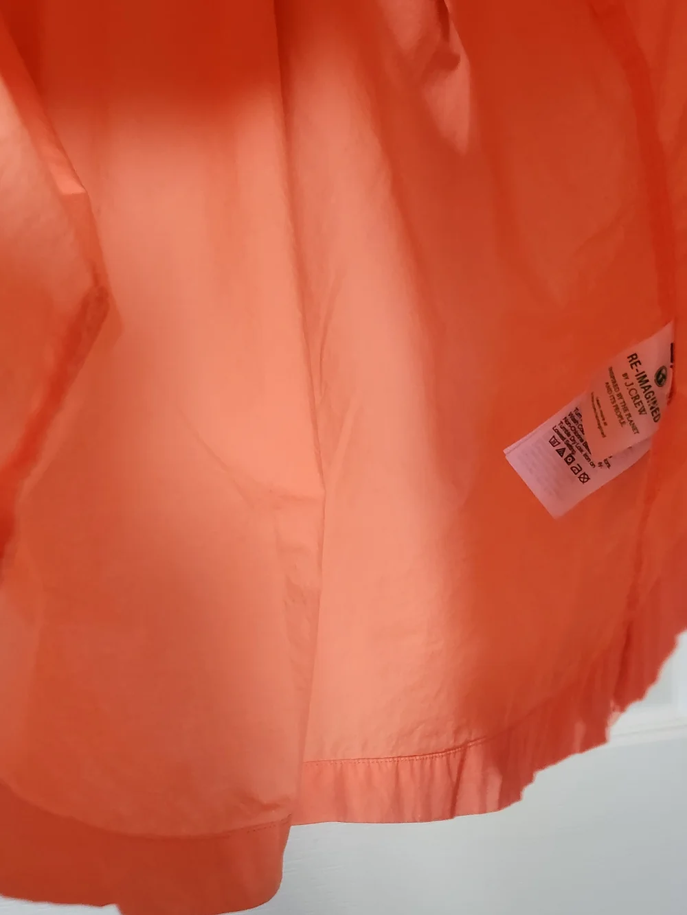 J.Crew Peach Cotton Blouse Short Sleeve Gathered Tie Neck Top Size Small